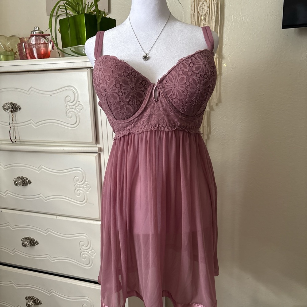 Daisy Fuentes Pink Lace Chemise